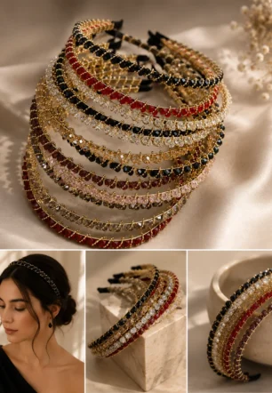 Girls Stylish Hair Band  With Stones