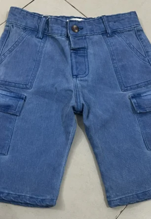 Boys 6 Pocket Denam Cargo Shorts Blue