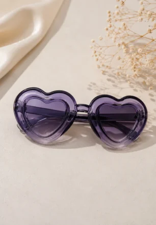 Kids Attractive Black Heart Shape Sunglasses