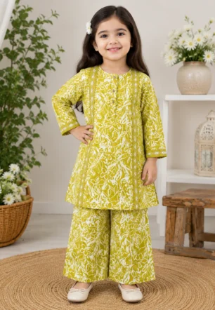 Sea Green print 2 piece stitched suit