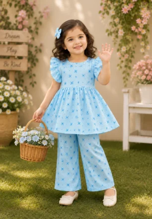 Blue Two Piece Stitched western style